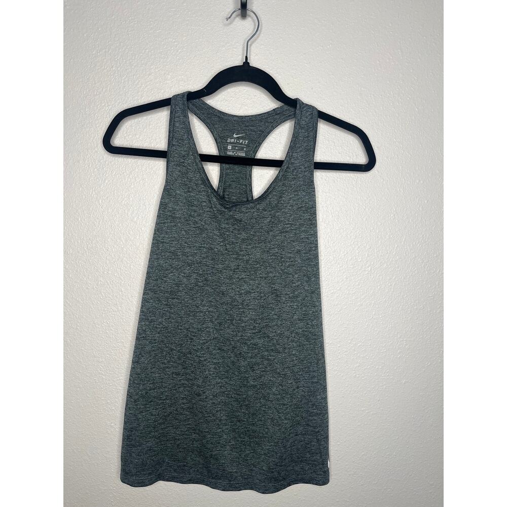 Nike Dri Fit Activewear Tank Top Gray Blue Racerback Pullover Sleeveless Sz M